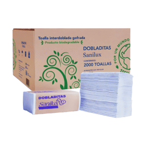 TOALLA INTERDOBLADA SANILUX BLANCA | CAJA CON 20 FAJITAS 100 HOJAS C/U