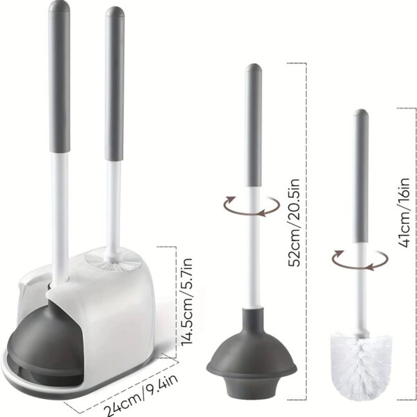 COMBO CON CEPILLO Y DESTAPADOR PARA LA LIMPIEZA DE BAÑO INODORO WC CON BASE ECOSUPER