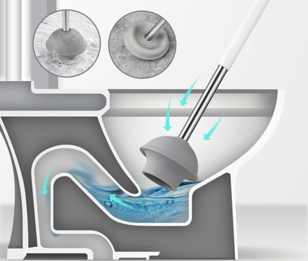 COMBO CON CEPILLO Y DESTAPADOR PARA LA LIMPIEZA DE BAÑO INODORO WC CON BASE ECOSUPER