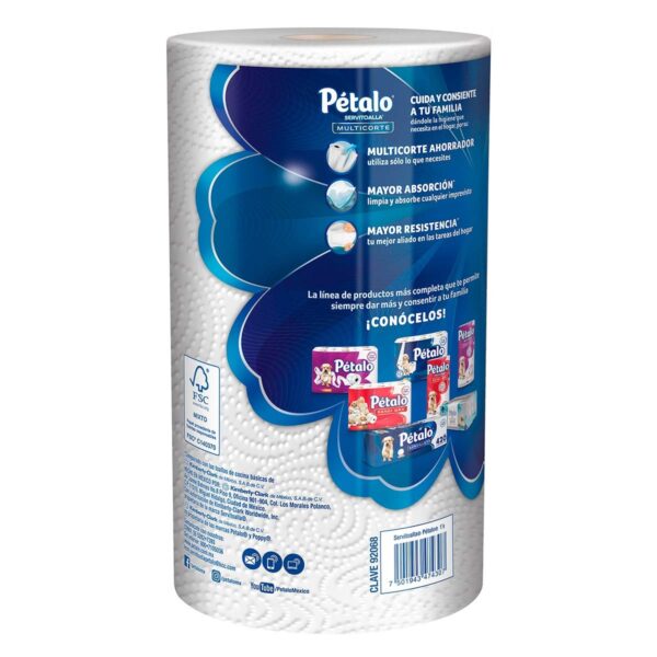 SERVITOALLA DE COCINA MULTICORTE PÉTALO | PAQUETE CON 6 ROLLOS 180 HOJAS C/U