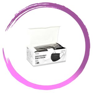 CUBREBOCAS TRICAPA NEGRO MAGI CARE | CAJA CON 50 PIEZAS
