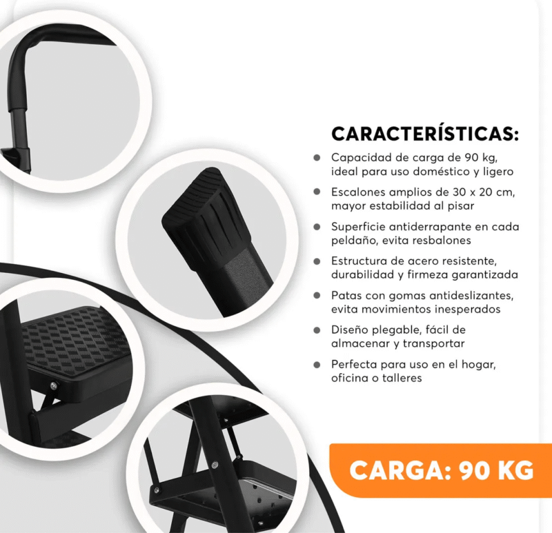 ESCALERA TIPO BANCO 3 PELDAÑOS ADIR