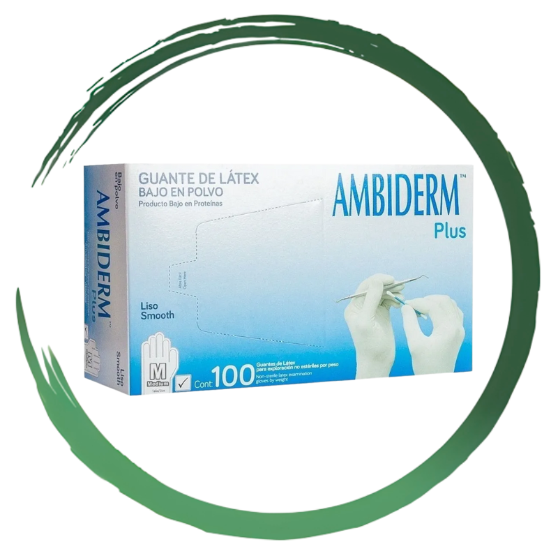 GUANTE DE LATEX AMBIDERM CAJA CON 100 PZS