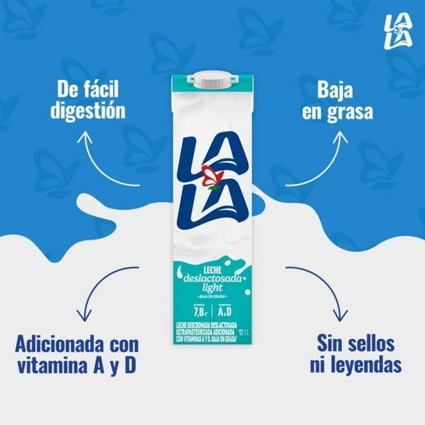 LECHE DESLACTOSAD LIGHT LALA 12 PZ 1 LT