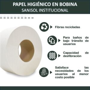 PAPEL BOBINA SANISOL 12 ROLLOS 200 MTS