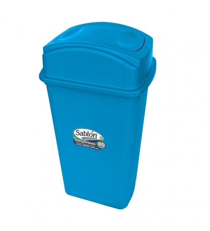 CESTO DE BASURA JUMBO SABLON 80 LT AZUL