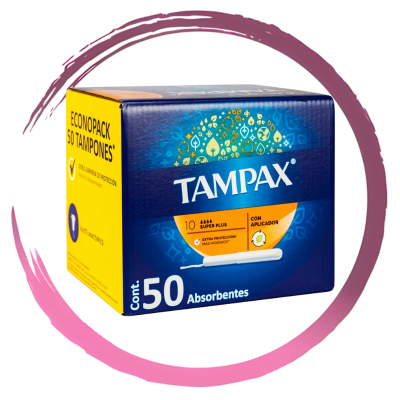 TAMPONES SUPER PLUS TAMPAX 50 PZS