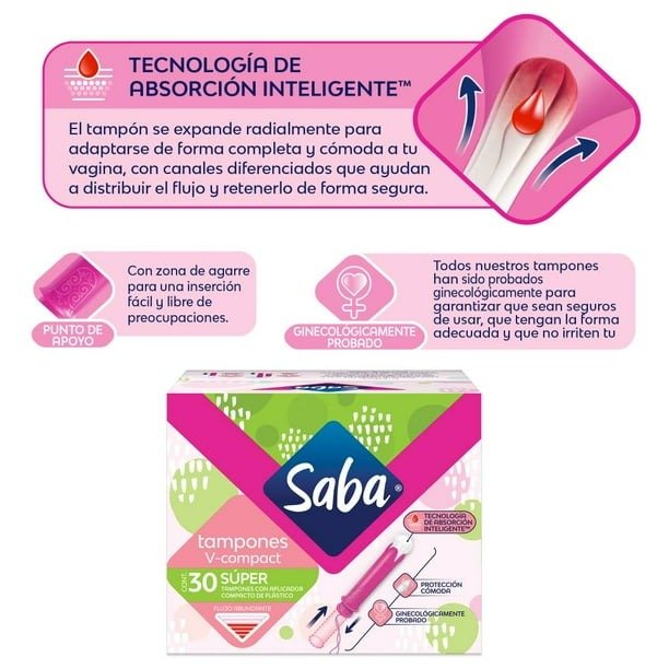 TAMPONES SABA V COMPACT 30 PZS