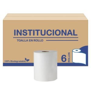 TOALLA EN ROLLO INSTITUCIONAL BC 6 PZS 100 MTS