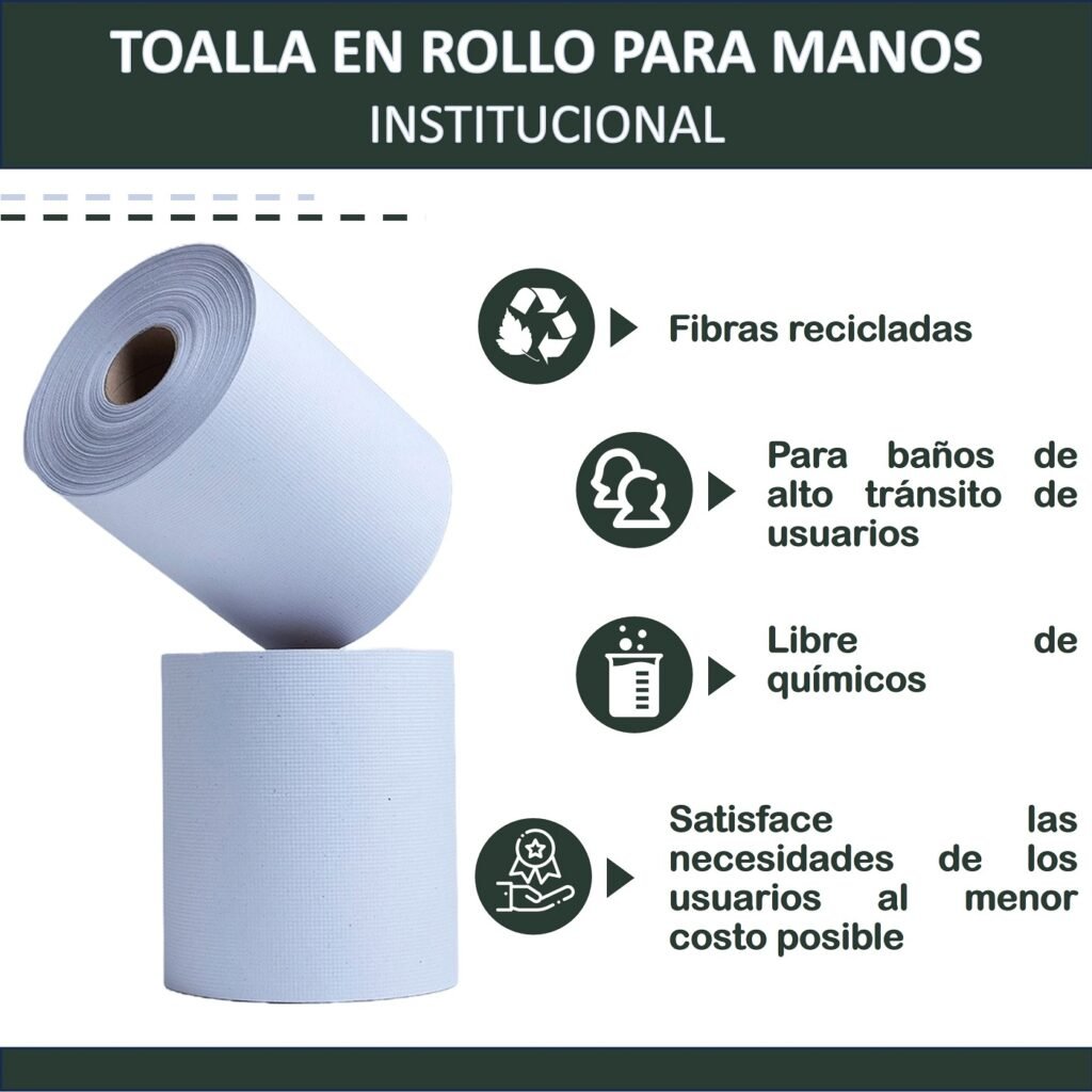 TOALLA EN ROLLO INSTITUCIONAL BC 6 PZS 100 MTS - ECOSUPER